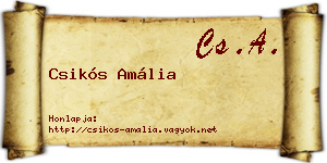 Csikós Amália névjegykártya